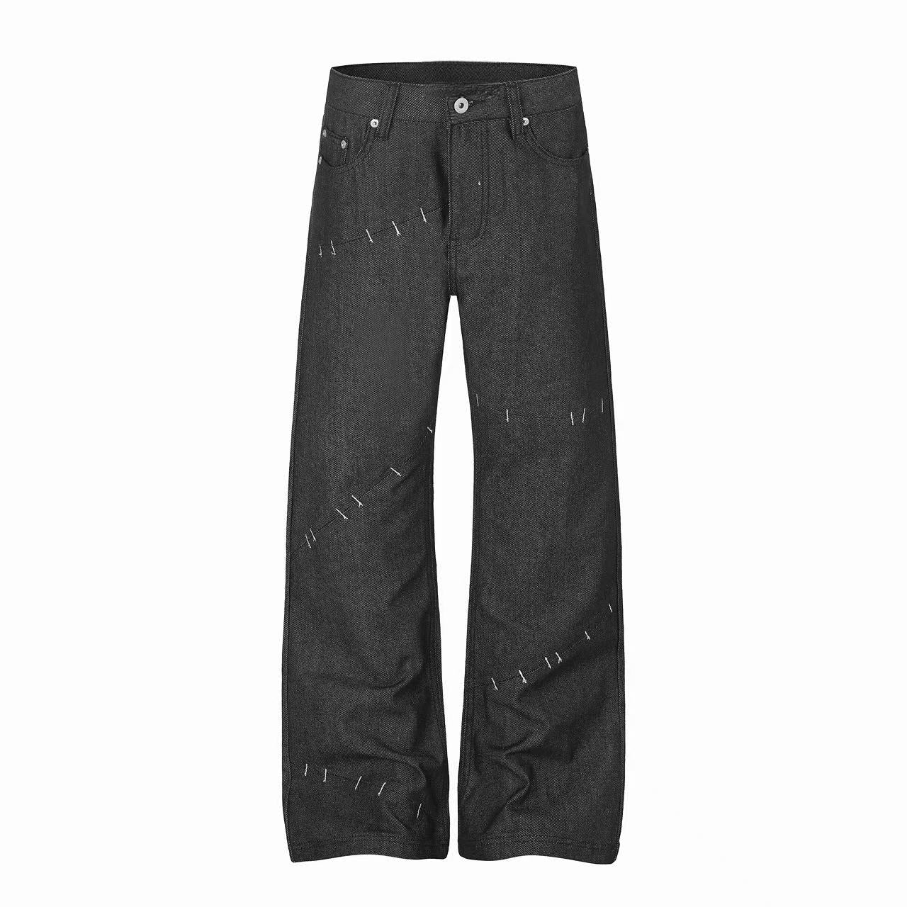 Omirad Stitched Detail Wide-Leg Jeans