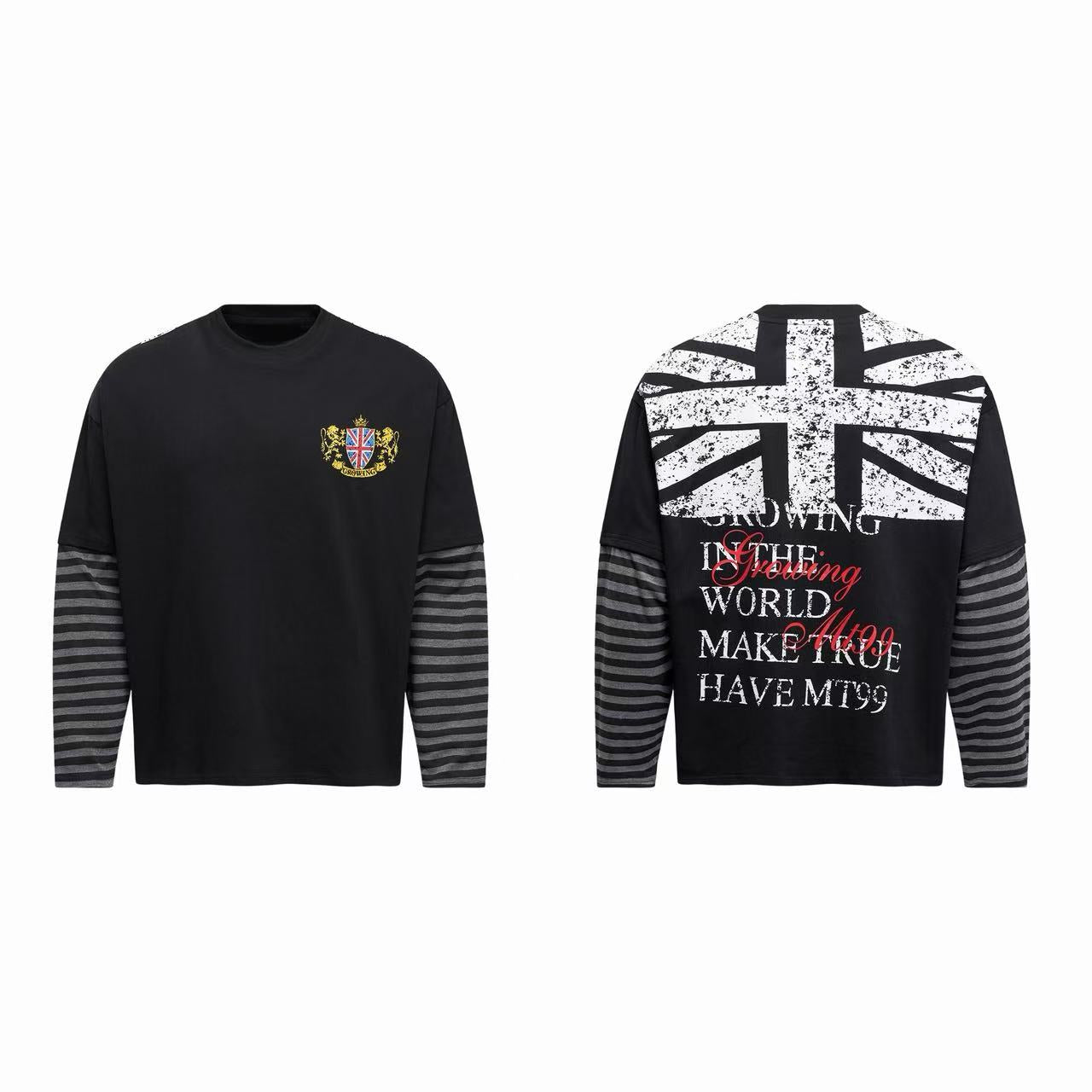 Omirad Layered Union Jack Graphic Long Sleeve Tee