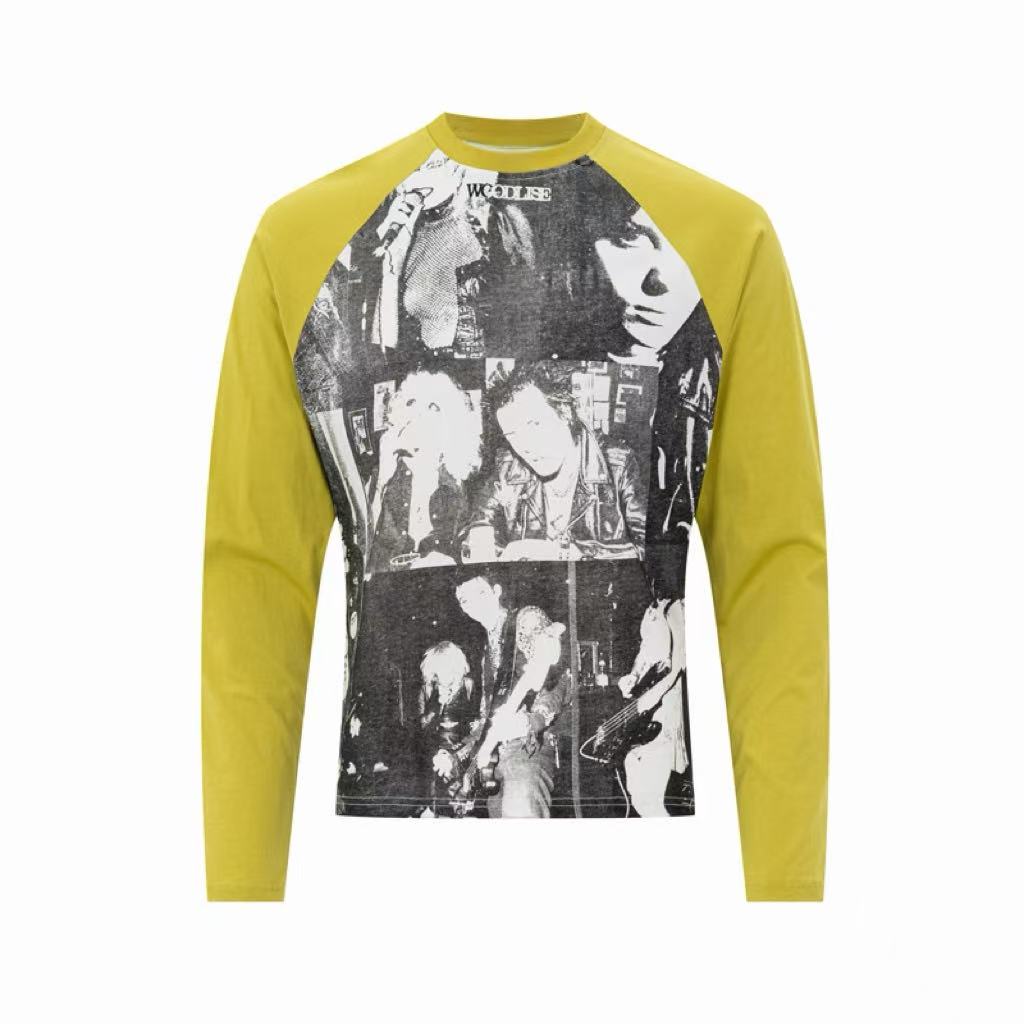Omirad Collage Graphic Raglan Long Sleeve Tee