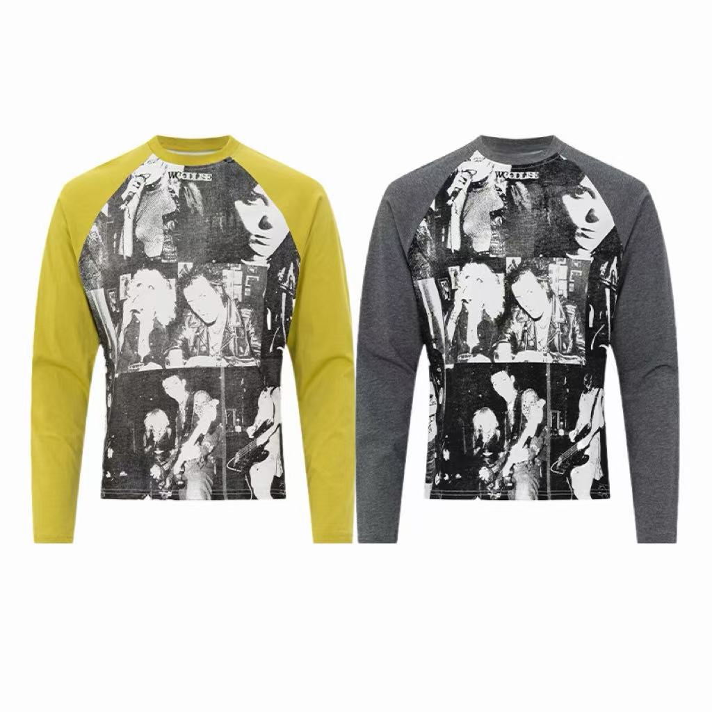 Omirad Collage Graphic Raglan Long Sleeve Tee