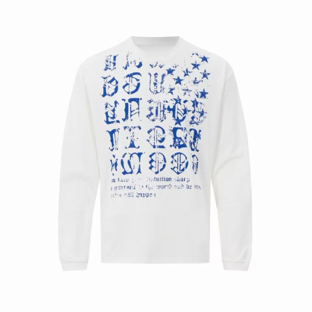 Omirad Distressed Gothic Graphic Long Sleeve Tee