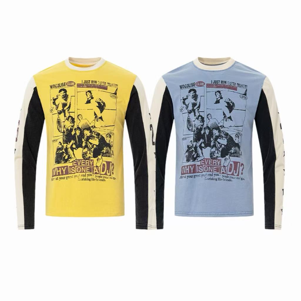 Omirad Vintage Collage Raglan Long Sleeve Tee