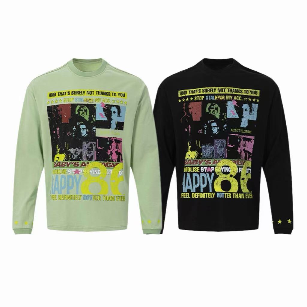 Omirad Pop Art Collage Graphic Long Sleeve Tee