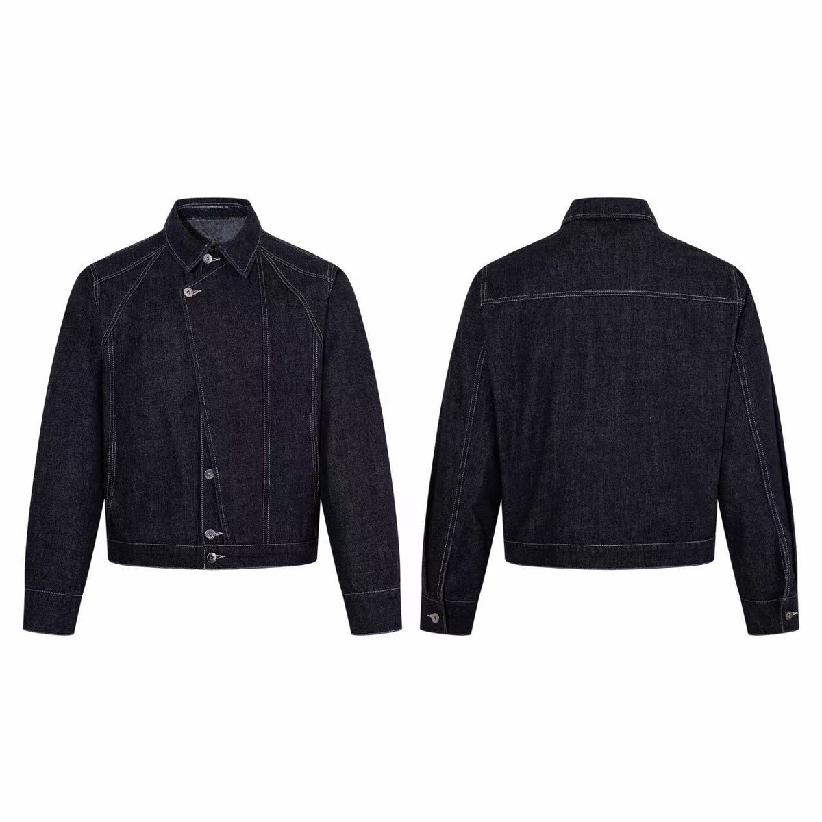 Omirad Contrast Stitch Paneled Denim Jacket
