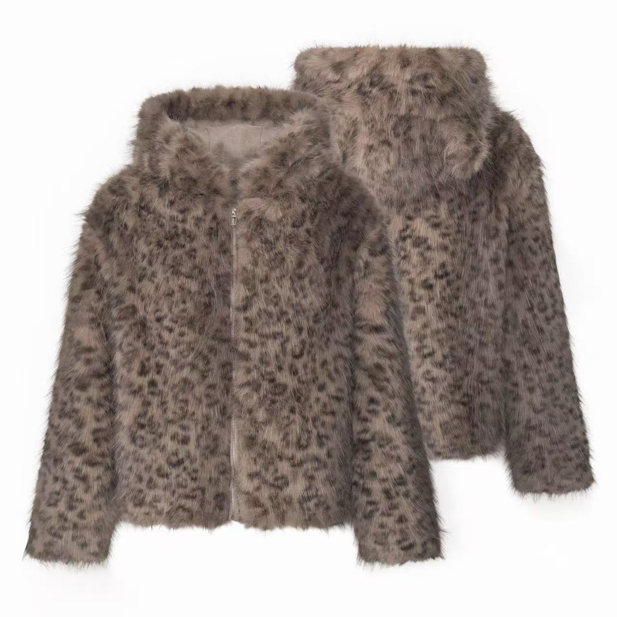 Omirad Faux Fur Animal Ear Hood Jacket