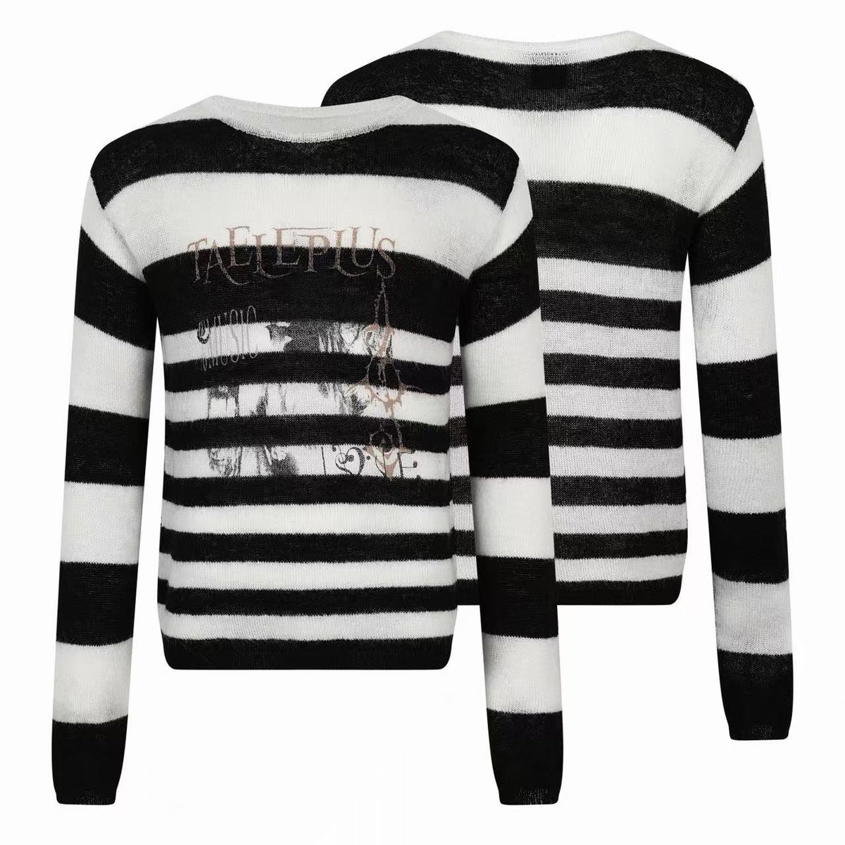 Omirad Striped Graphic Knit Sweater