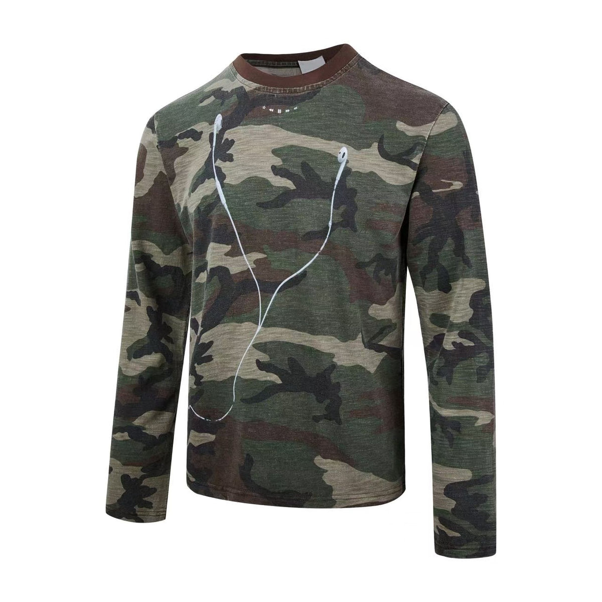 Omirad Earphone Graphic Camo Long Sleeve Tee