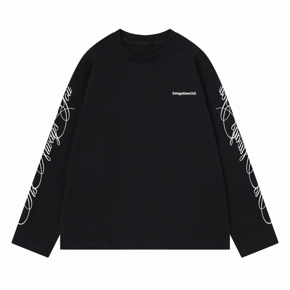 Omirad Script Sleeve Graphic Long Sleeve Tee