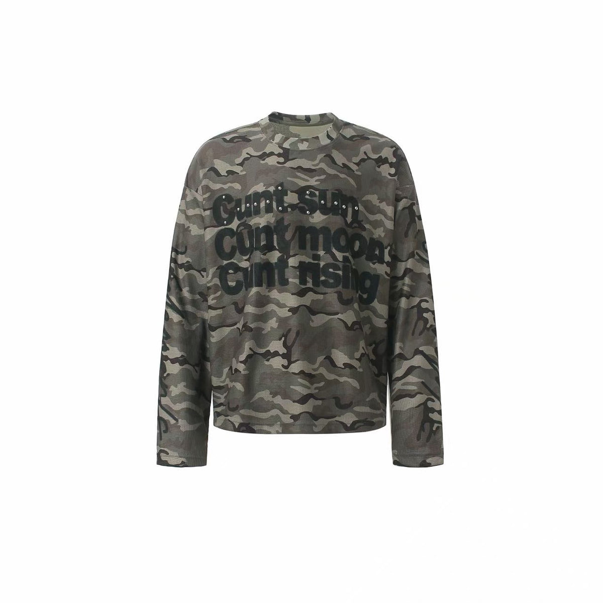 Omirad Studded Camo Graphic Long Sleeve Tee