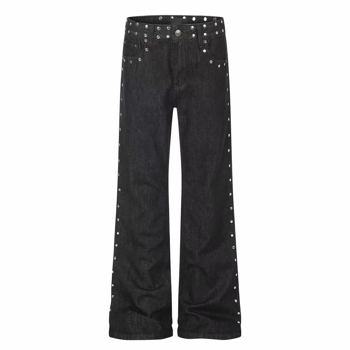 Omirad Studded Leopard Star Wide-Leg Jeans