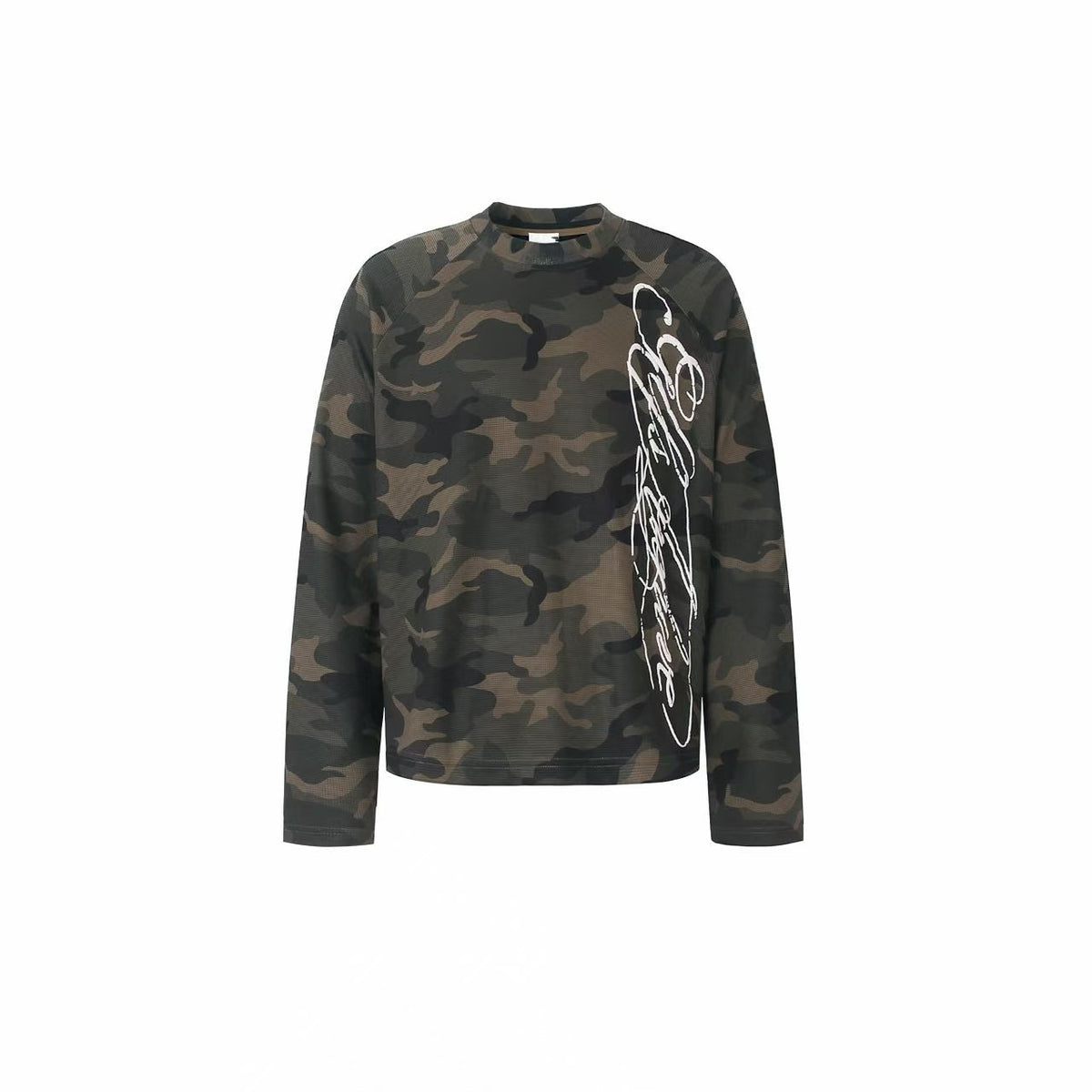 Omirad Camo Script Graphic Long Sleeve Tee