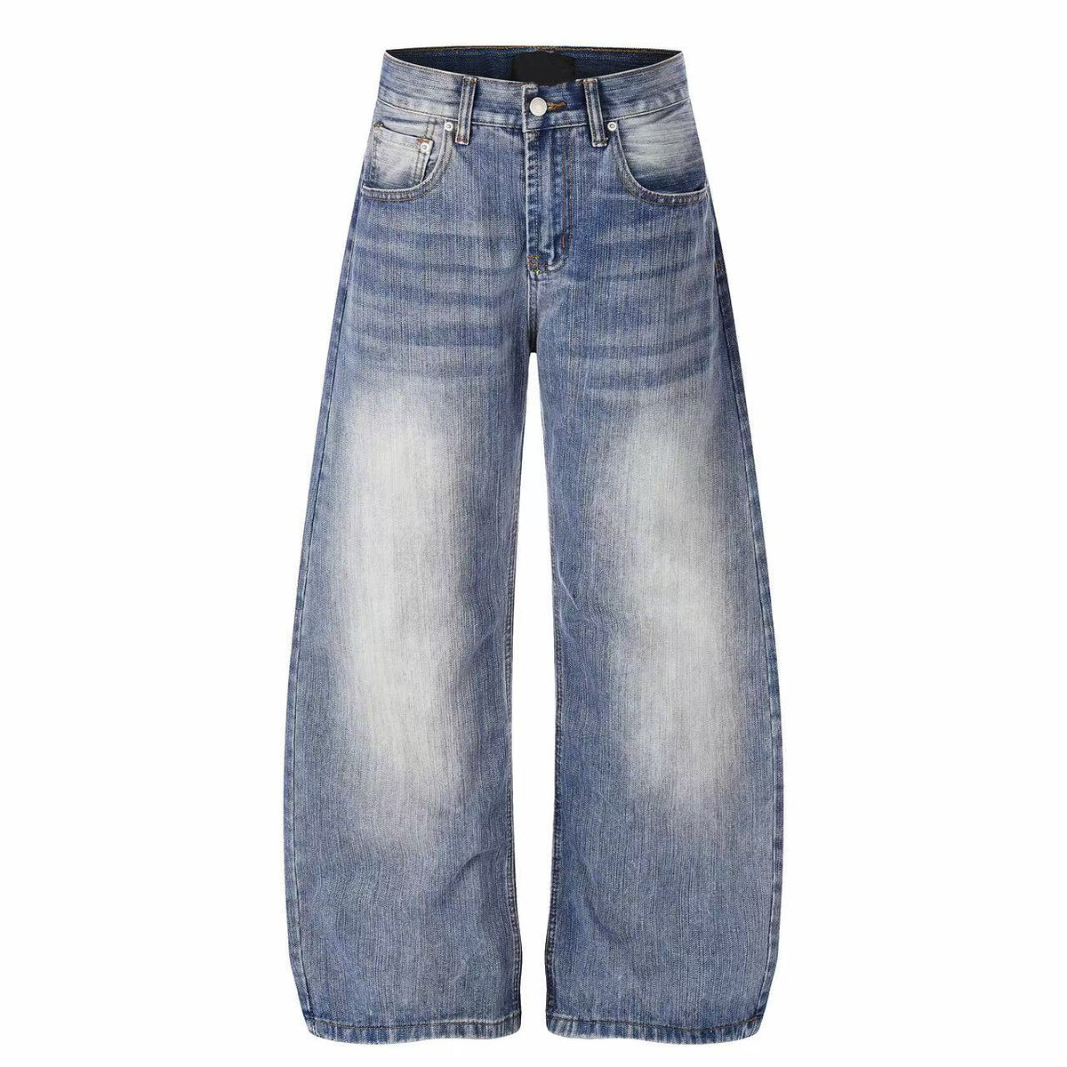 Omirad Washed Text Graphic Wide-Leg Jeans