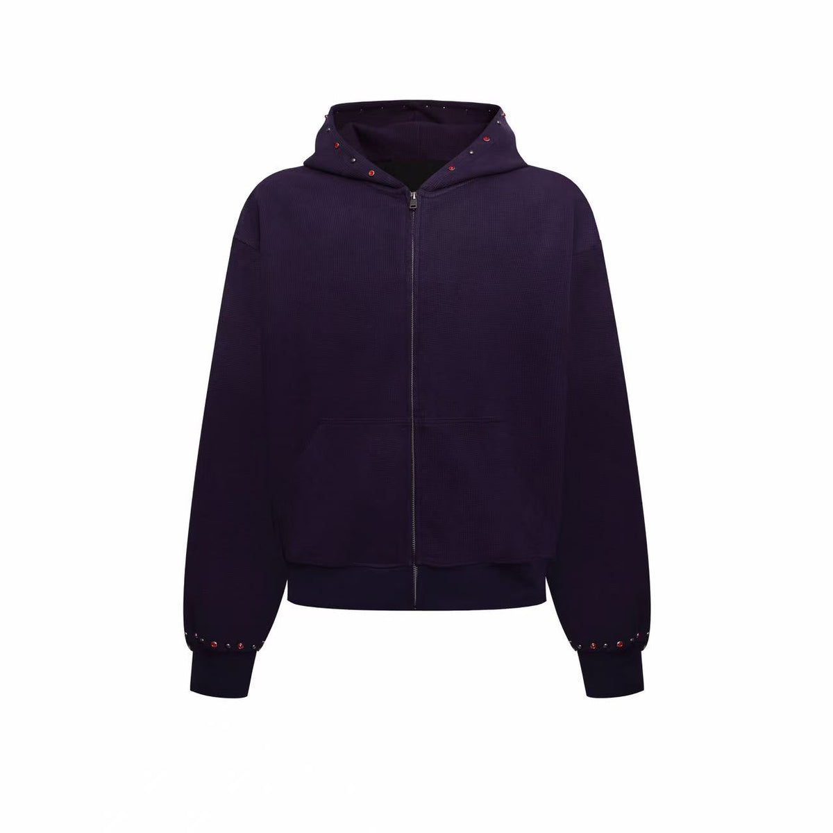 Omirad Studded Trim Zip-Up Hoodie