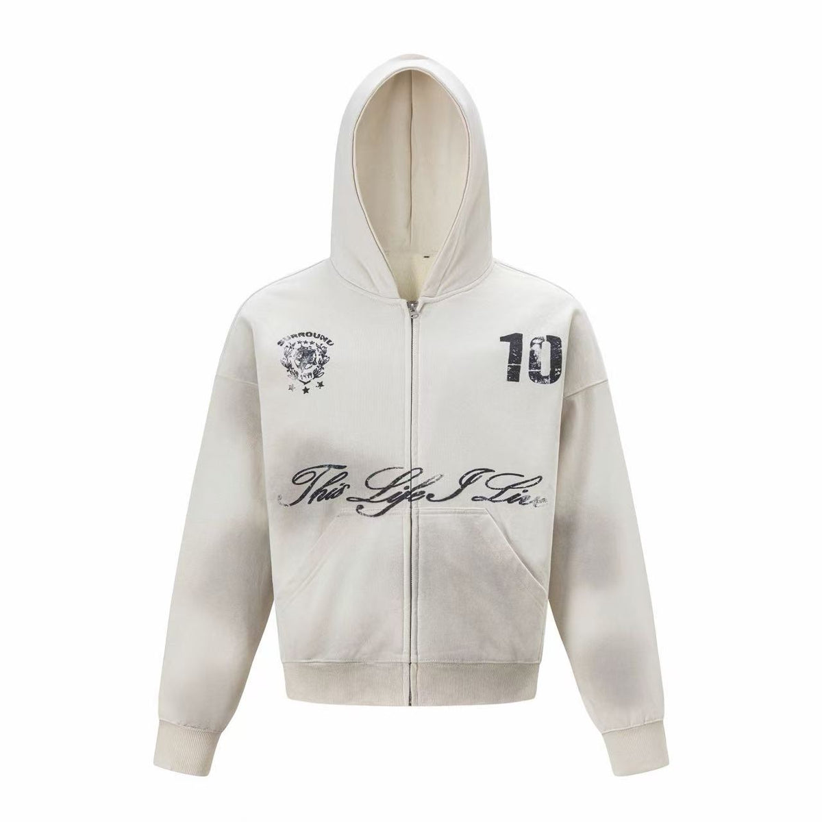 Omirad Vintage Graphic Zip-Up Hoodie