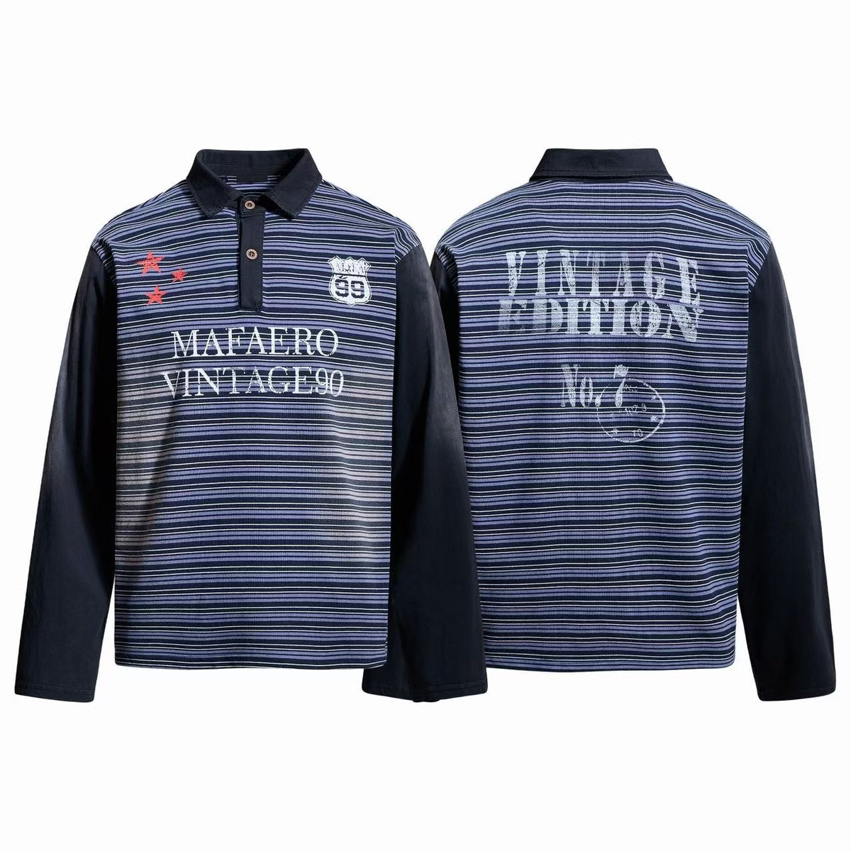 Omirad Vintage 59 Striped Long Sleeve Polo