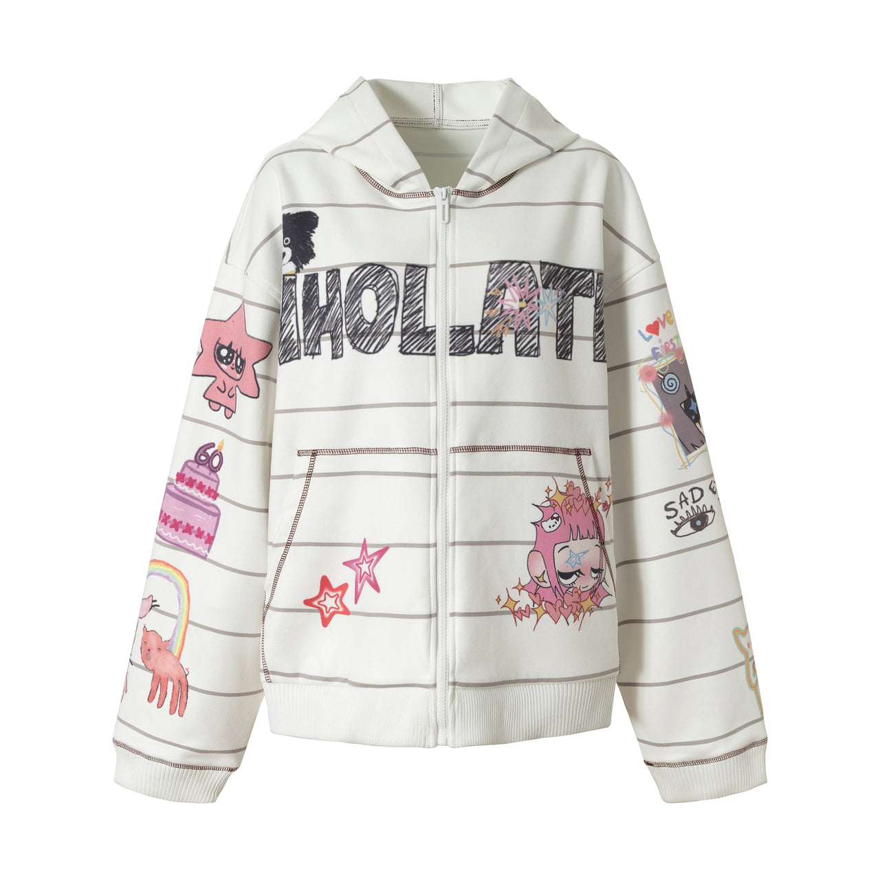 Omirad All-Over Graphic Zip Hoodie