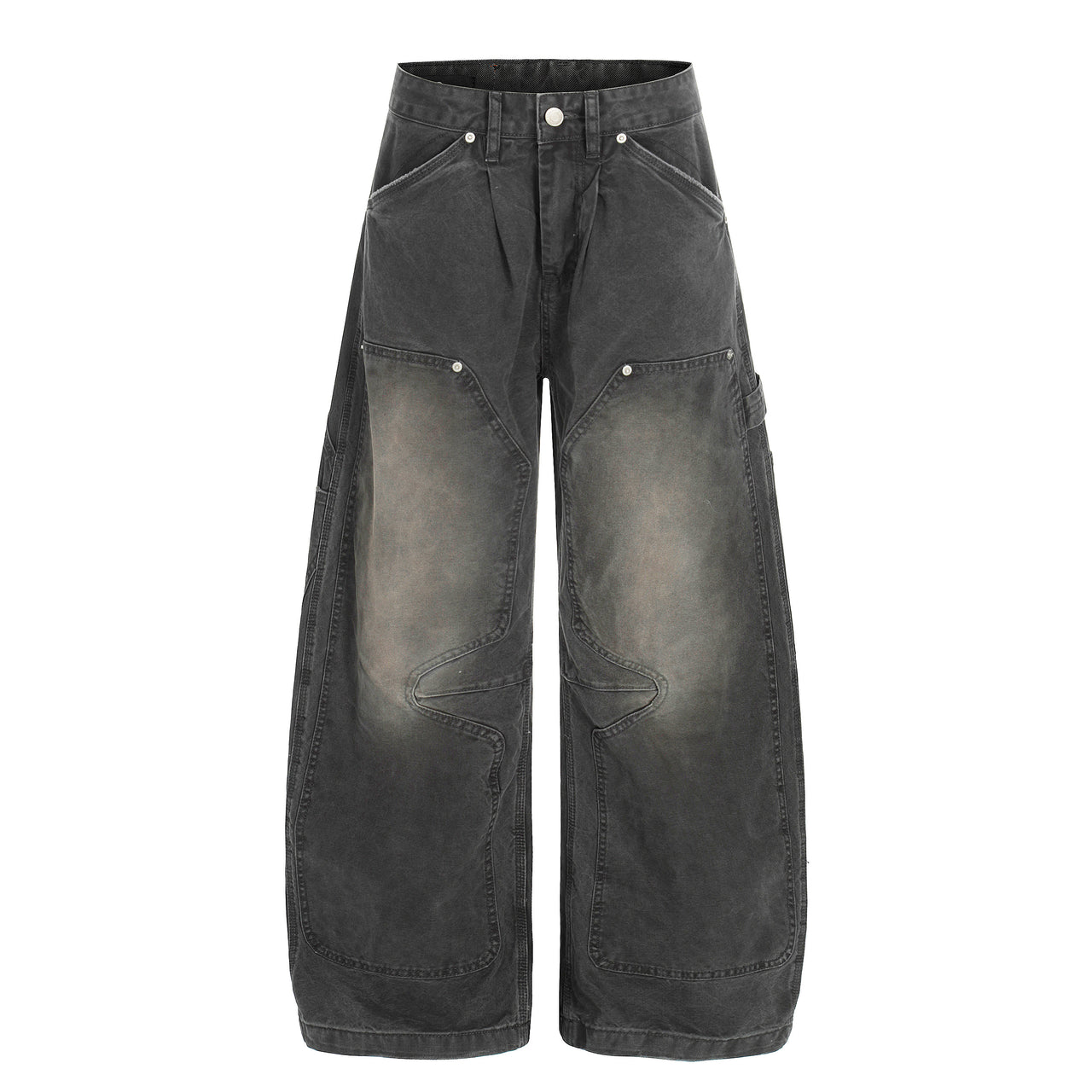 Omirad Washed Utility Wide-Leg Denim Pants