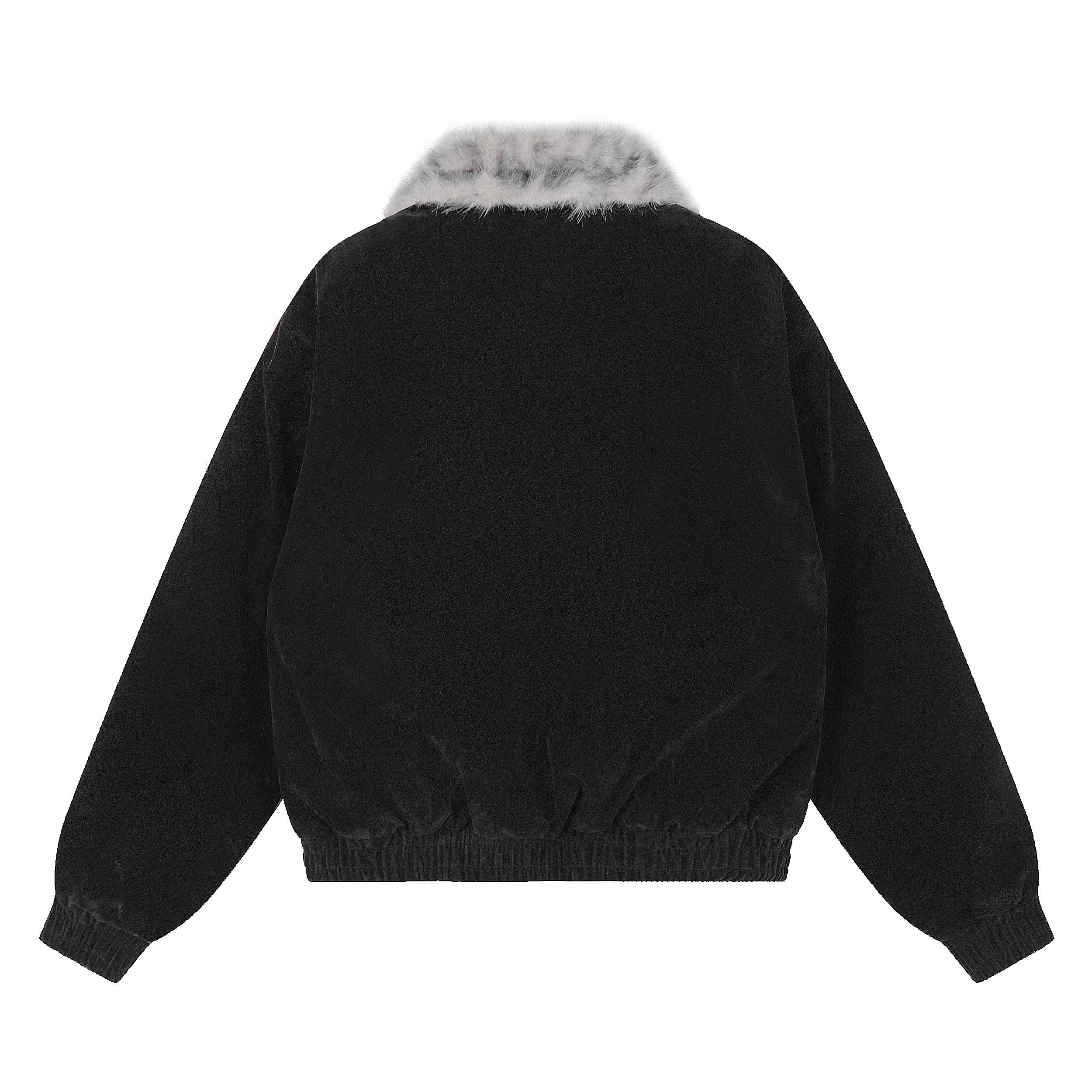 Omirad Faux Fur Collar Suede-Texture Jacket - omirad