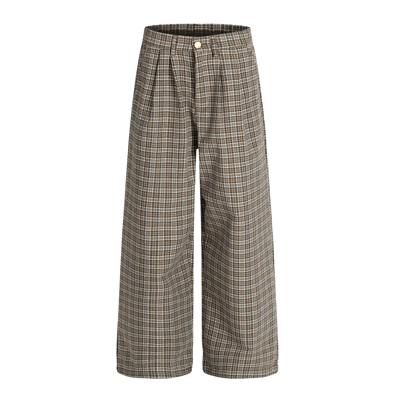 Omirad “Vintage Check Wide-Leg Pants”