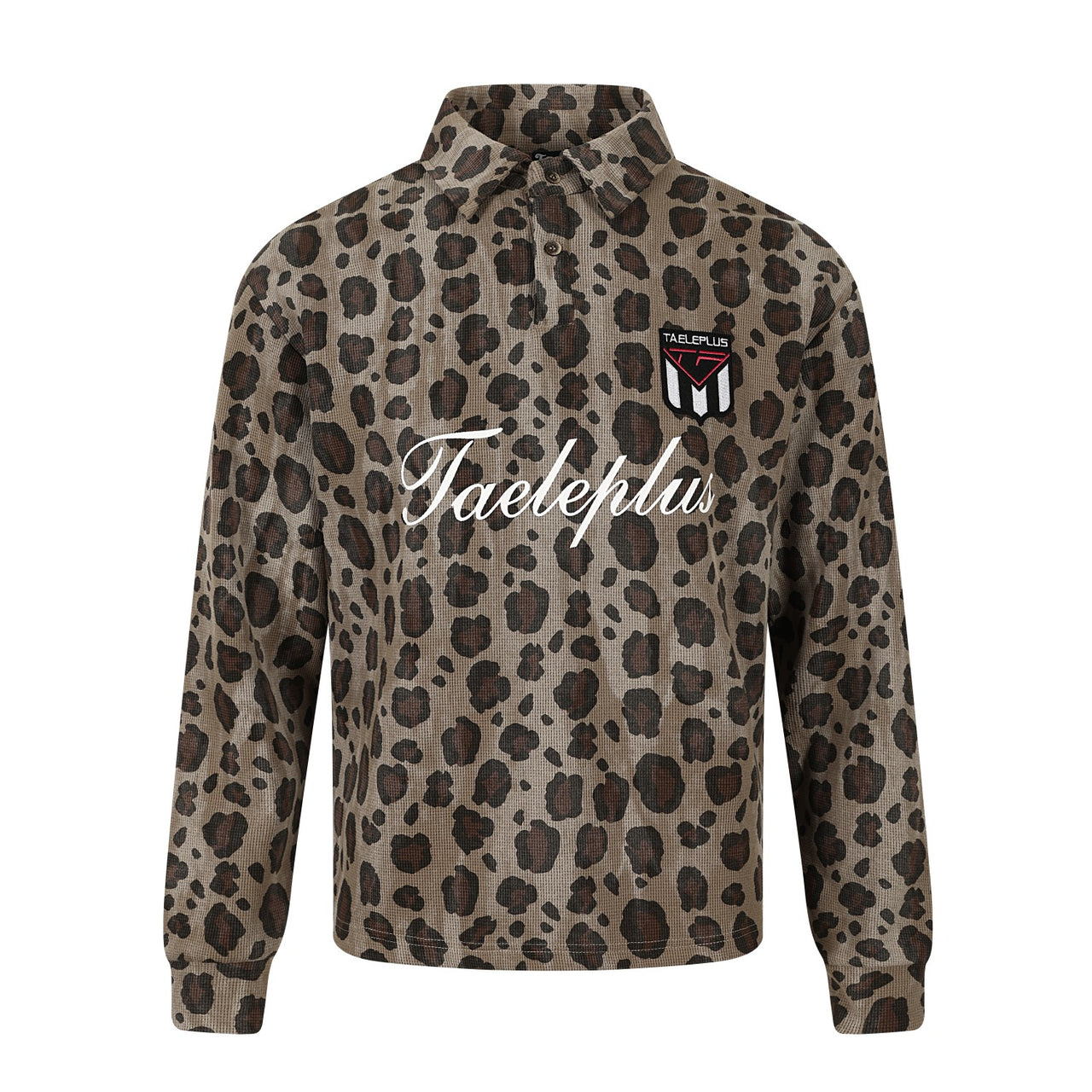 Omirad Leopard Print Long Sleeve Polo
