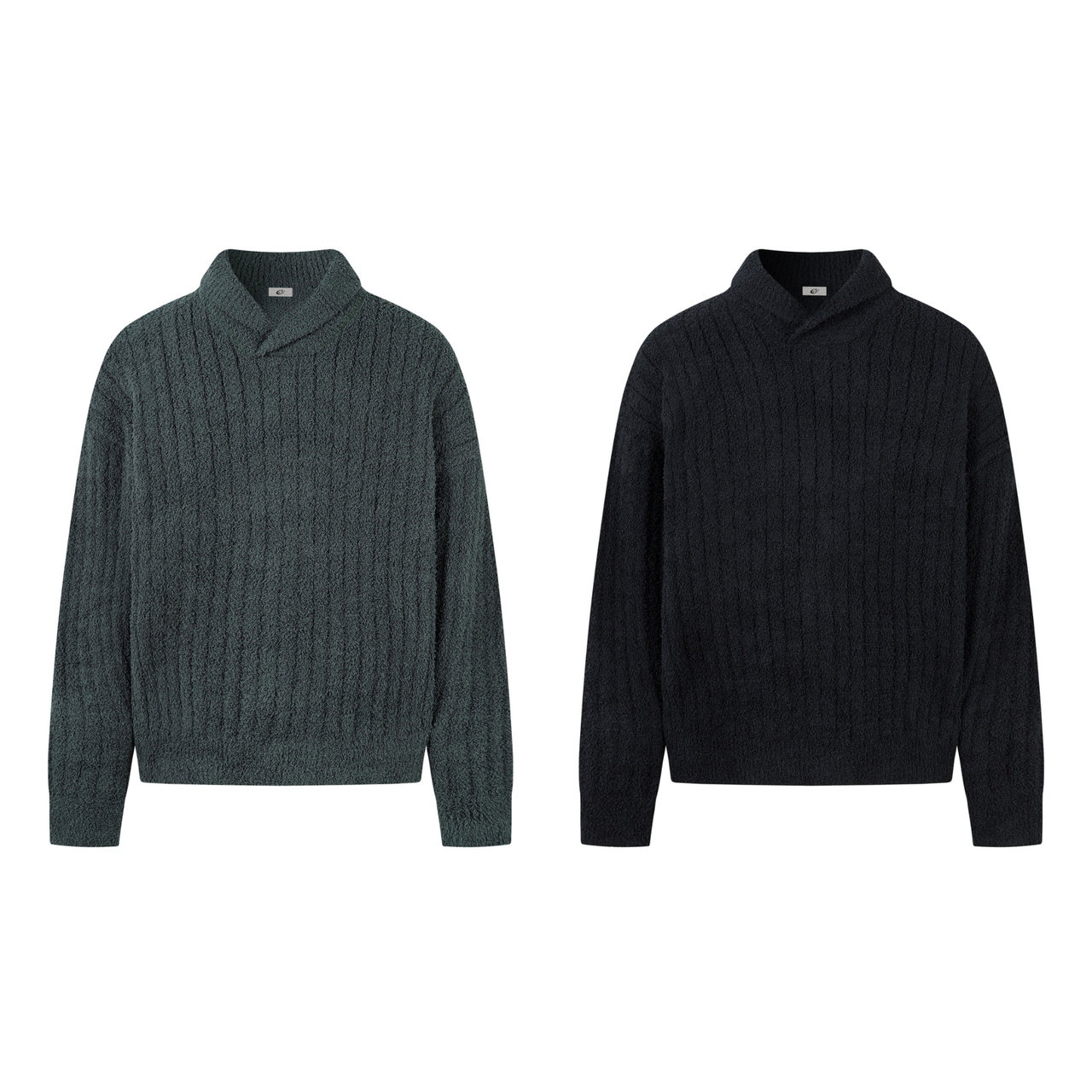 Omirad Textured Mock-Neck Knit Sweater