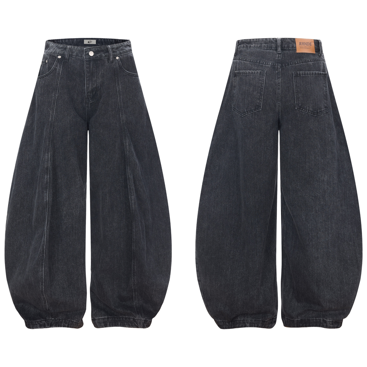 Omirad Curved-Cut Barrel Denim Pants