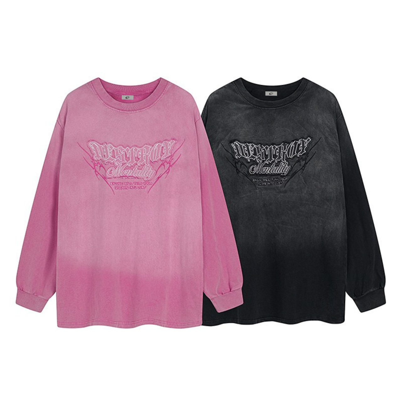 Omirad Gradient Washed Graphic Long Sleeve Tee