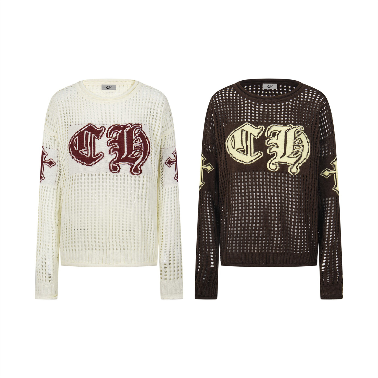 Omirad Hollow Knit Crewneck Sweater