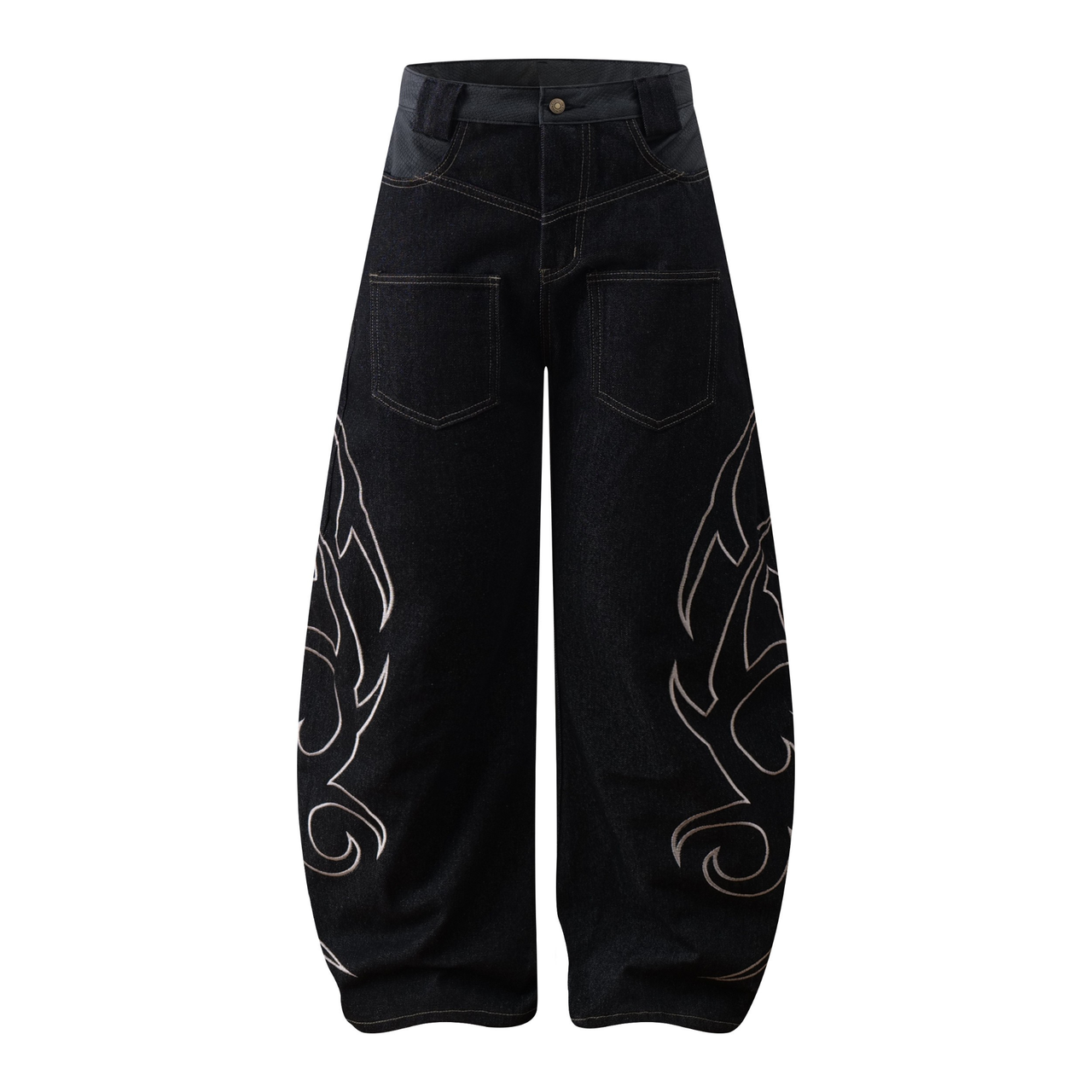 Omirad Tribal Embroidered Balloon Jeans