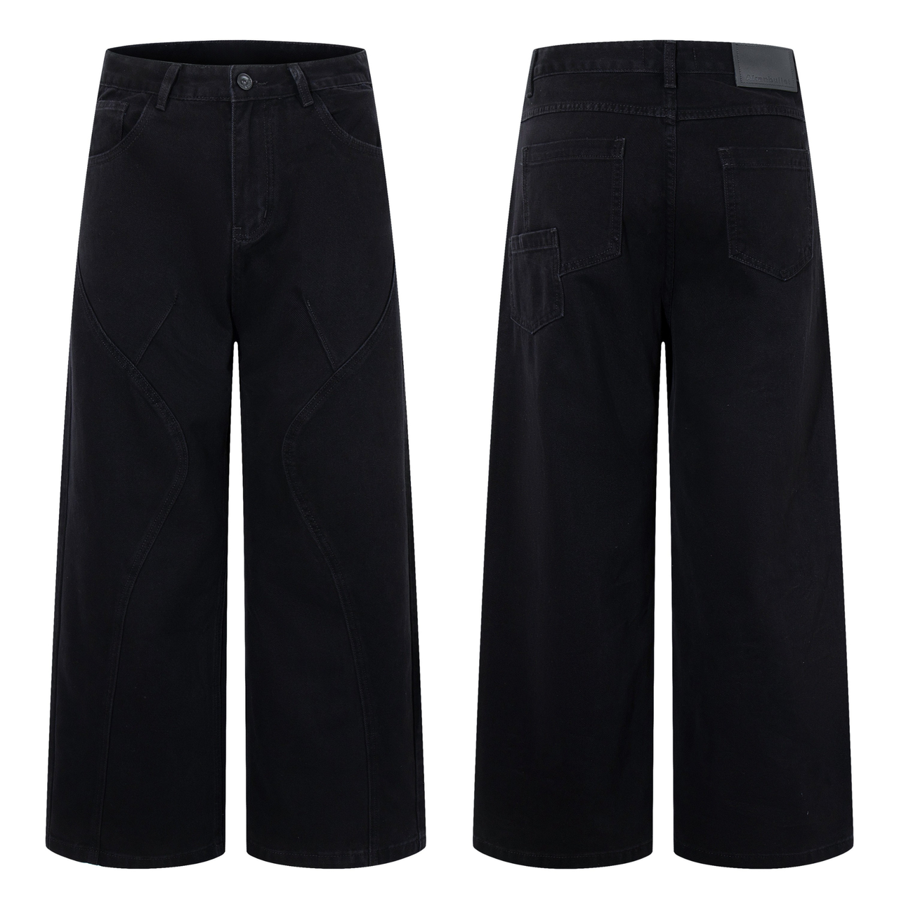 Omirad Curved-Panel Wide-Leg Jeans