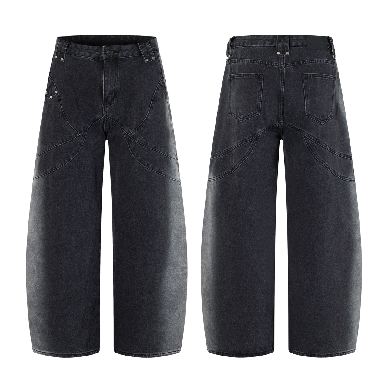 Omirad Arc-Stitch Wide-Leg Jeans