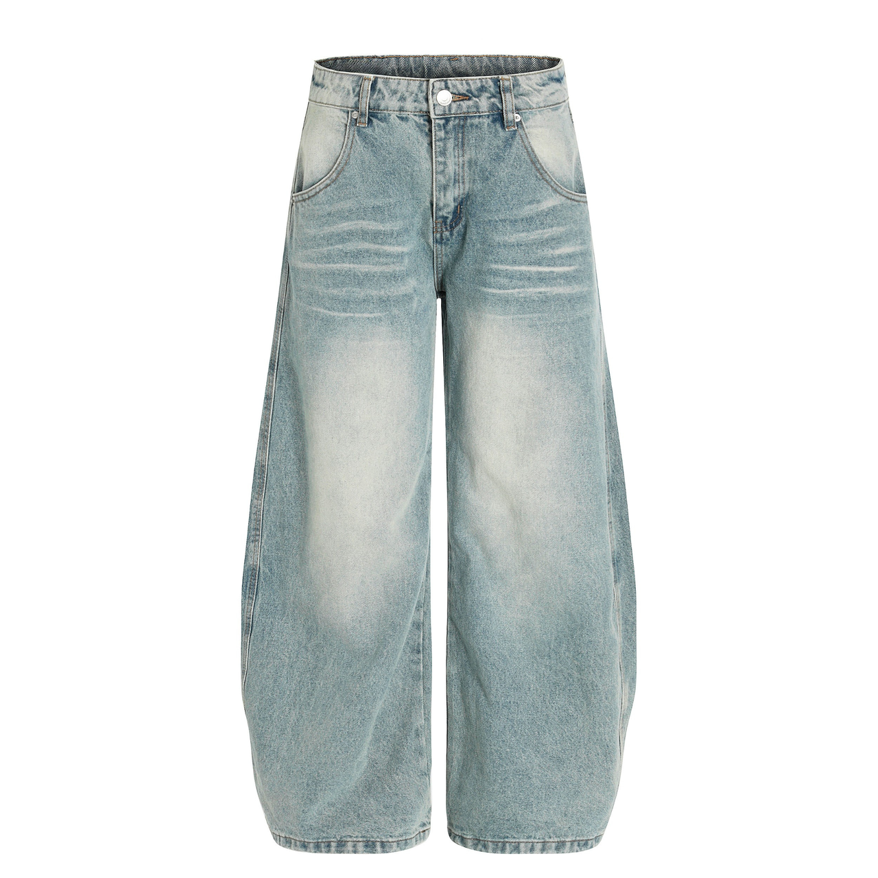Omirad Light-Wash Barrel-Leg Jeans
