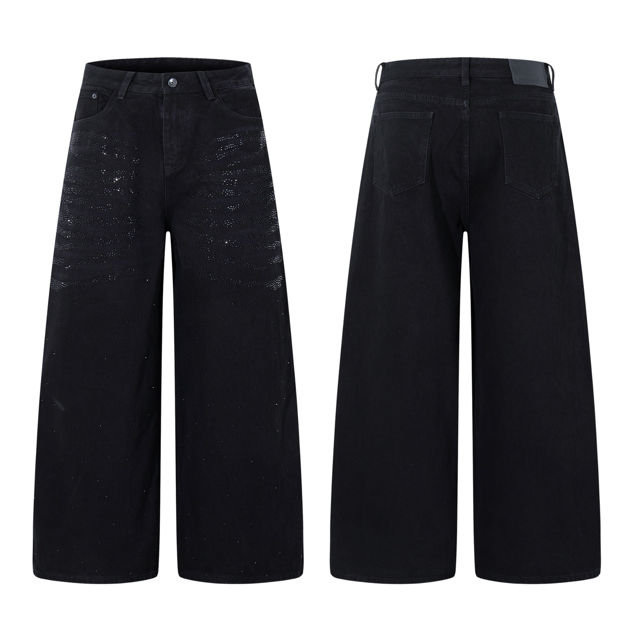 Omirad Rhinestone Wide-Leg Denim