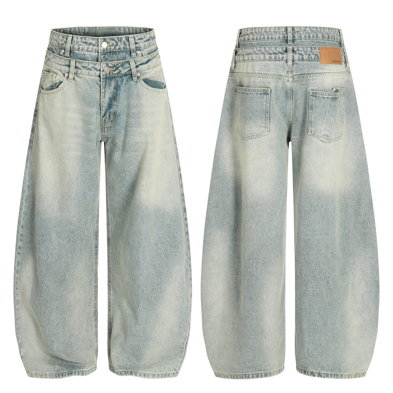 Omirad Double-Waist Balloon Fit Vintage Jeans