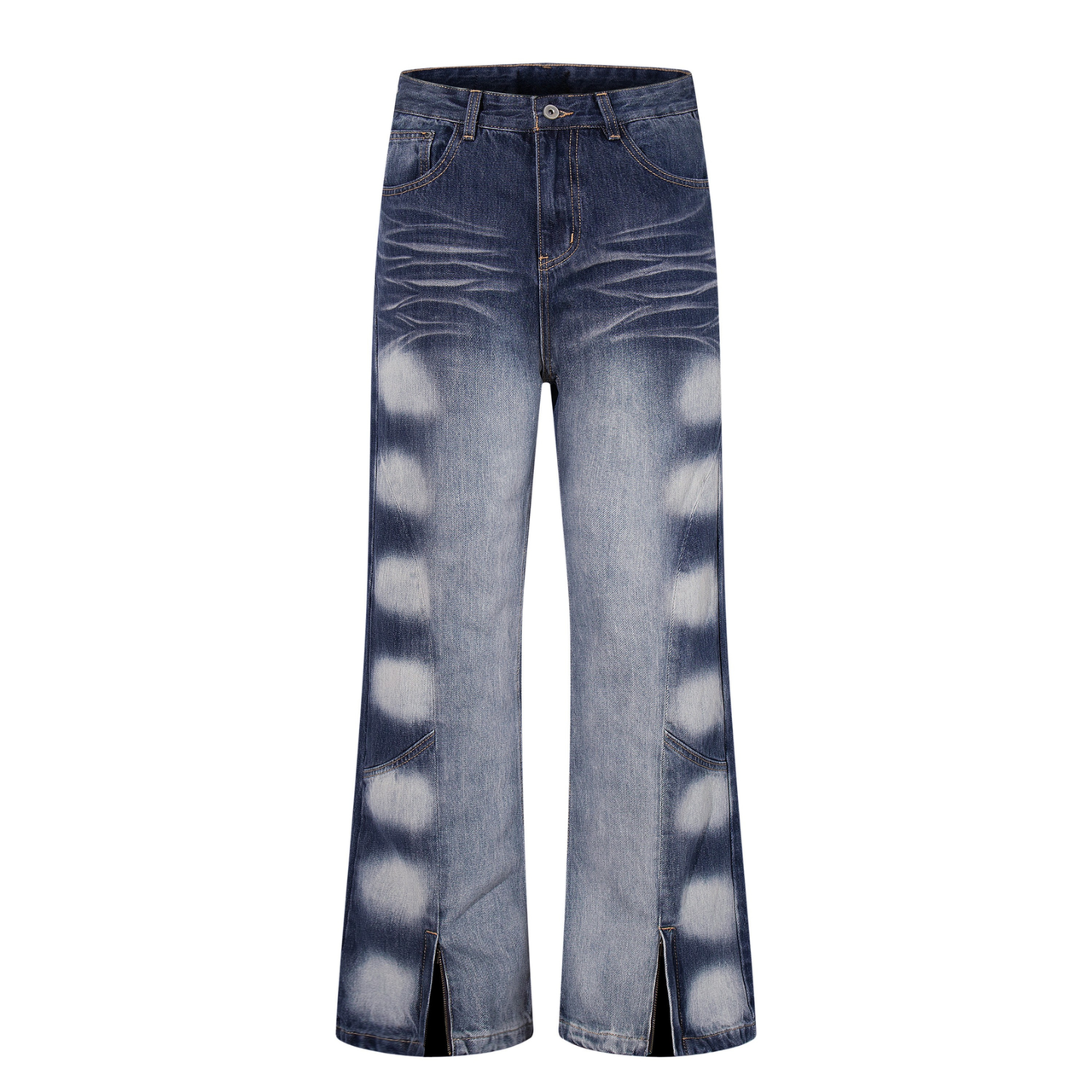 Omirad Gradient Fade Split-Hem Wide-Leg Jeans