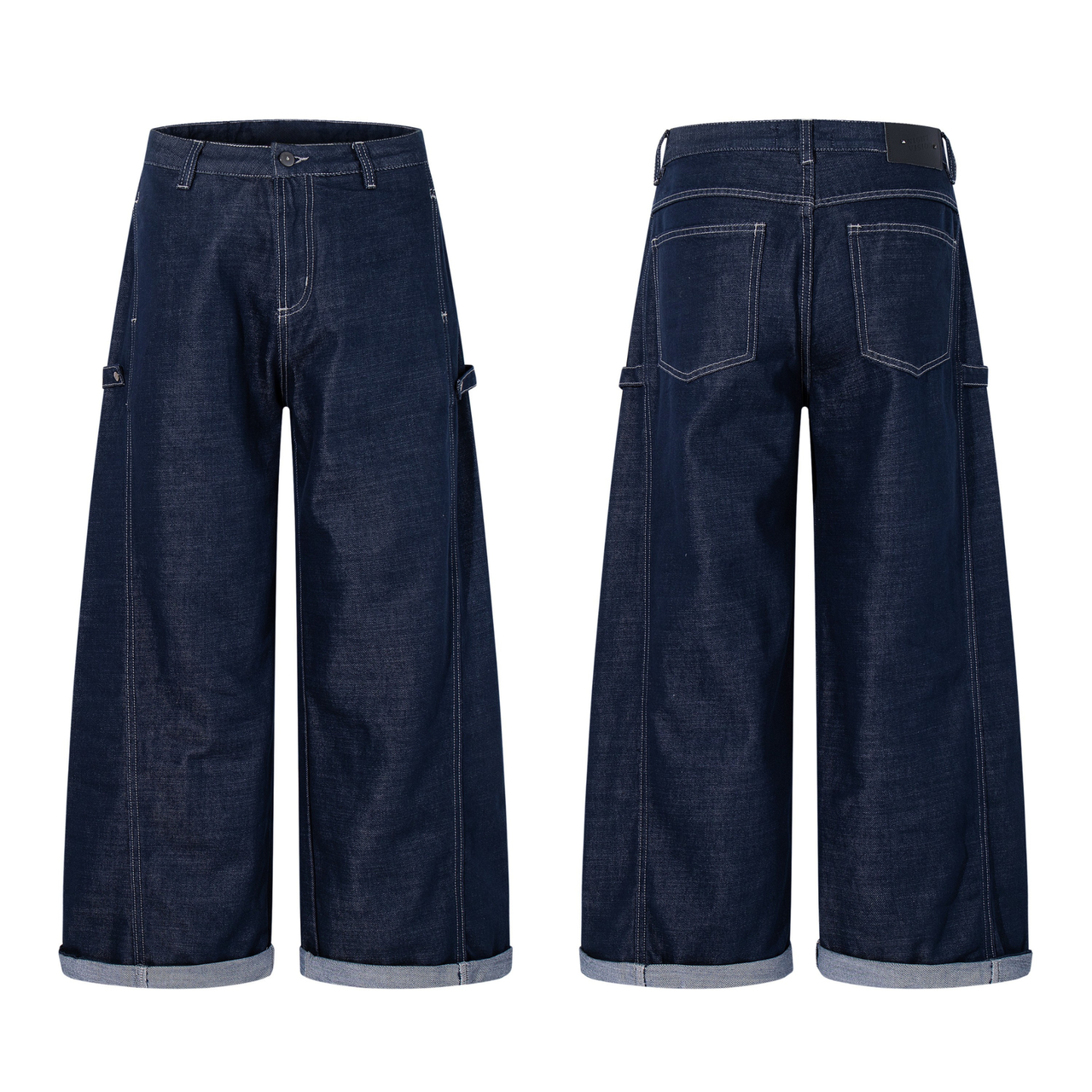 Omirad Utility Cuffed Wide-Leg Denim