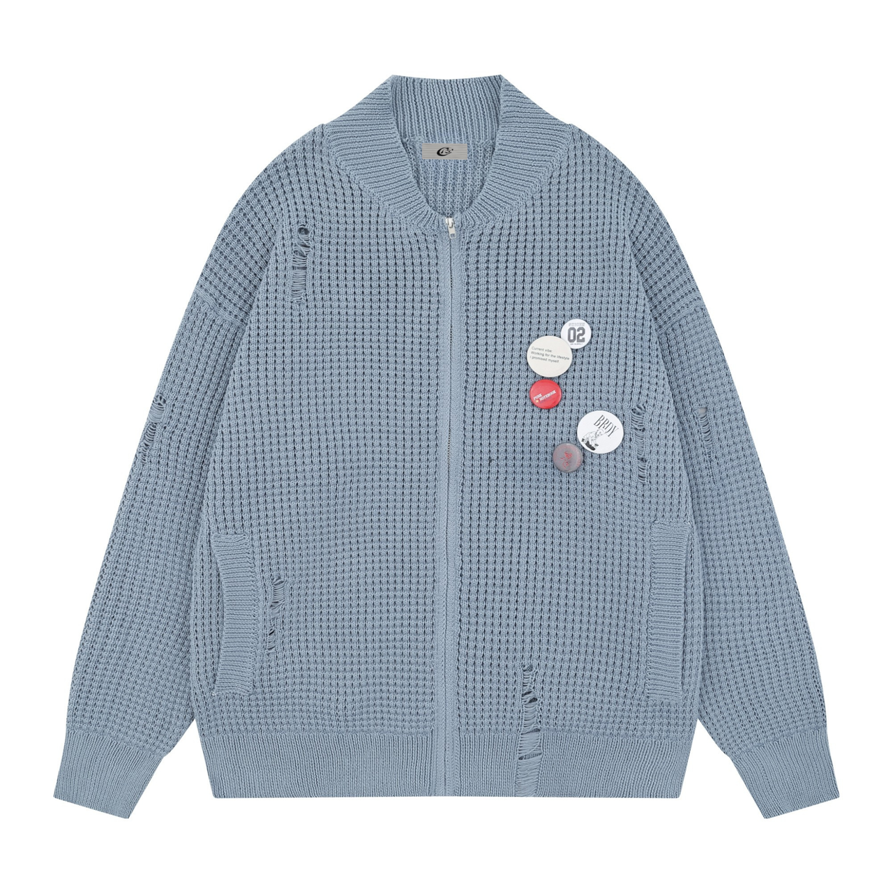 Omirad Waffle Texture Badge Zip Jacket