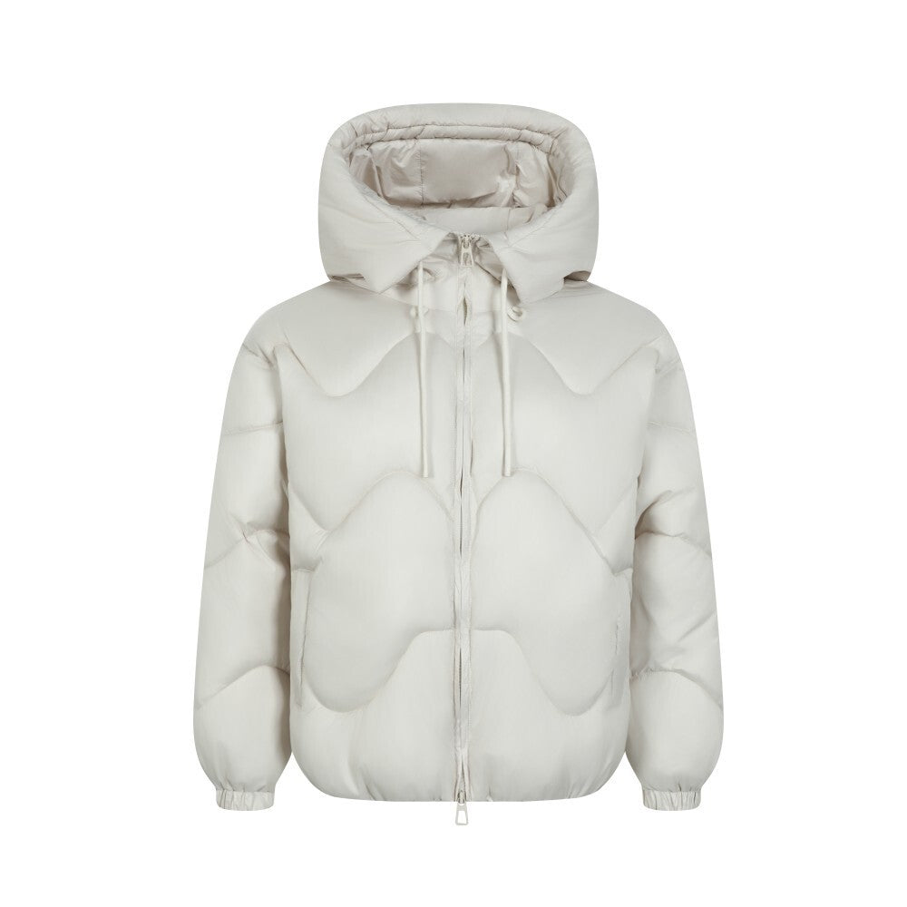 Vintage American Hooded Wave-Quilted Puffer Jacket