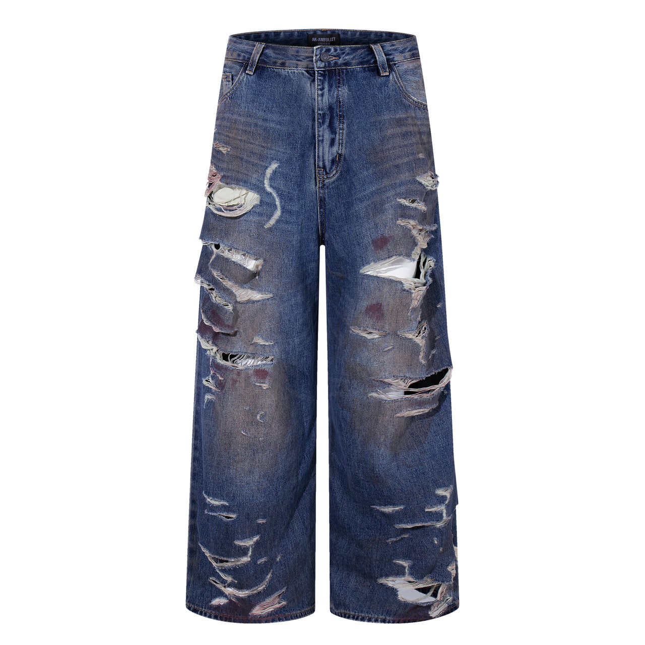 American Street Style Distressed Acid Wash Jeans