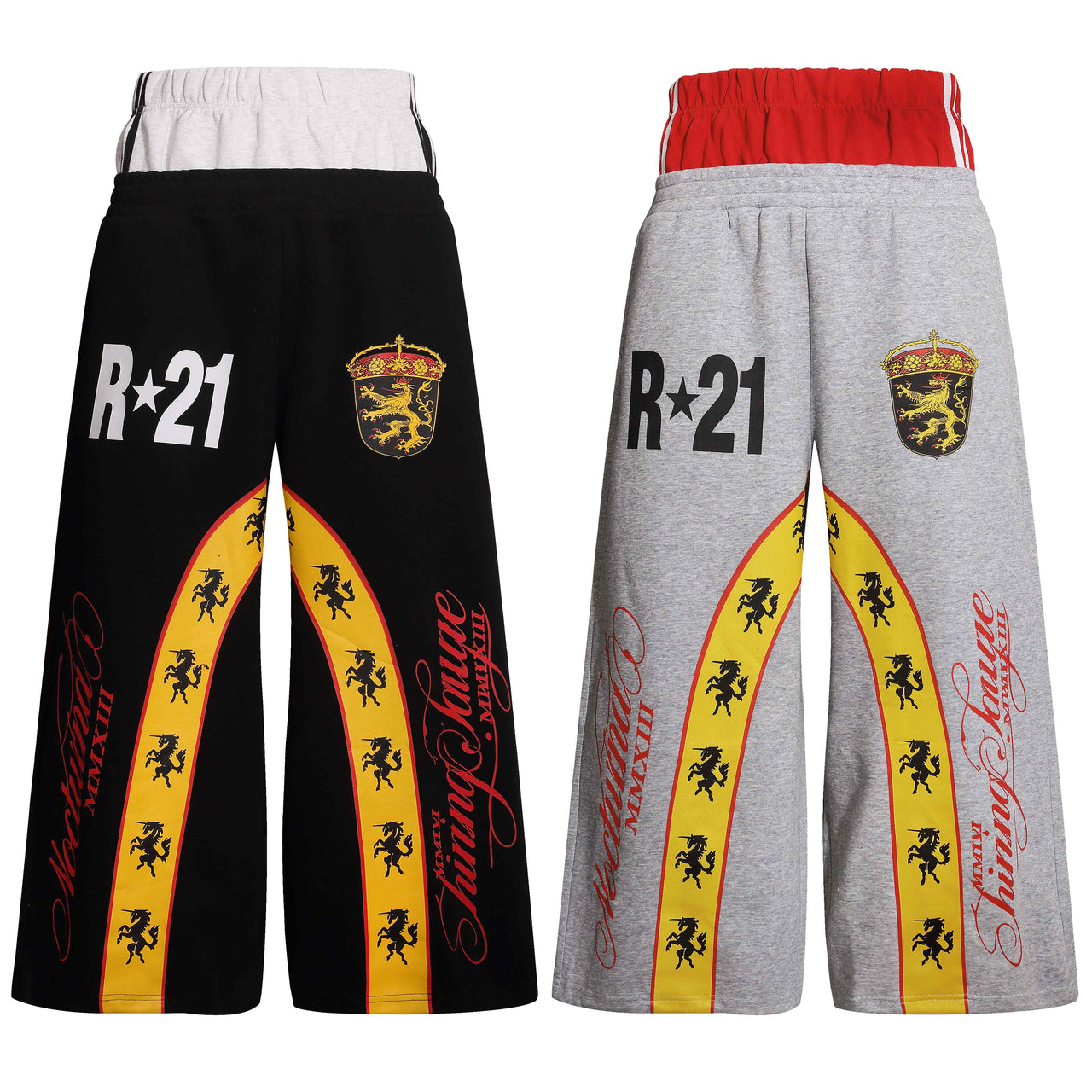 Omirad Crest Racing Stripe Wide-Leg Sweatpants