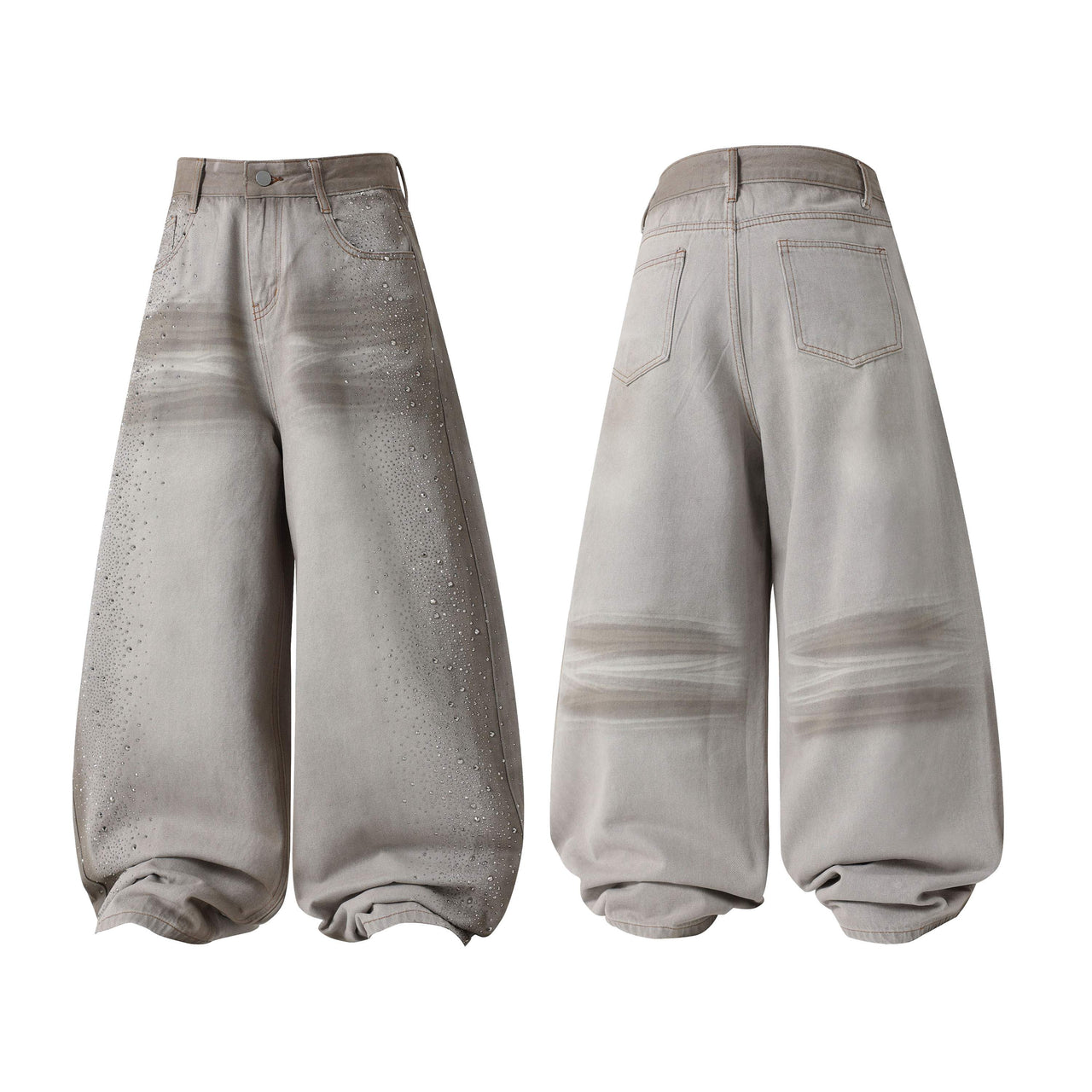 Omirad Washed Balloon Fit Denim Pants
