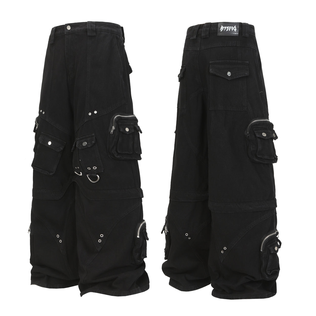 American Street Style Detachable Multi-Pocket Jeans