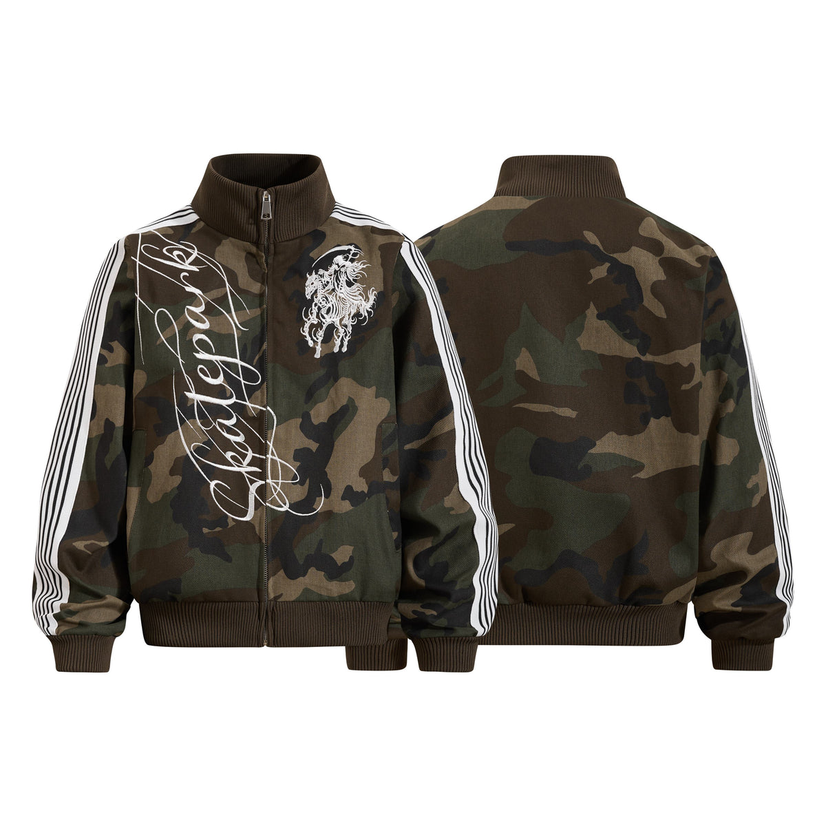 Omirad Camo Script Stripe Zip-Up Jacket
