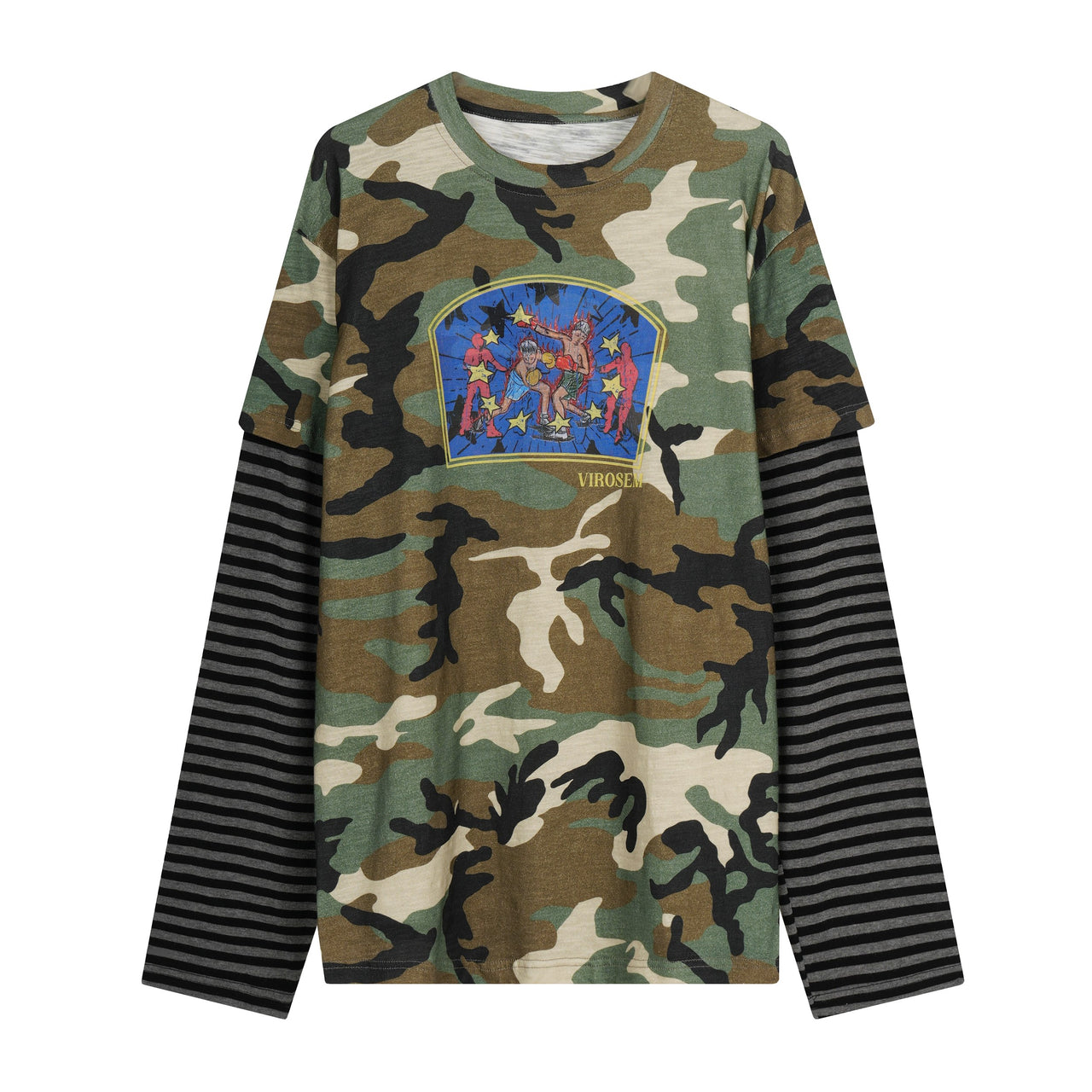 Omirad Layered Camo Graphic Long Sleeve Tee