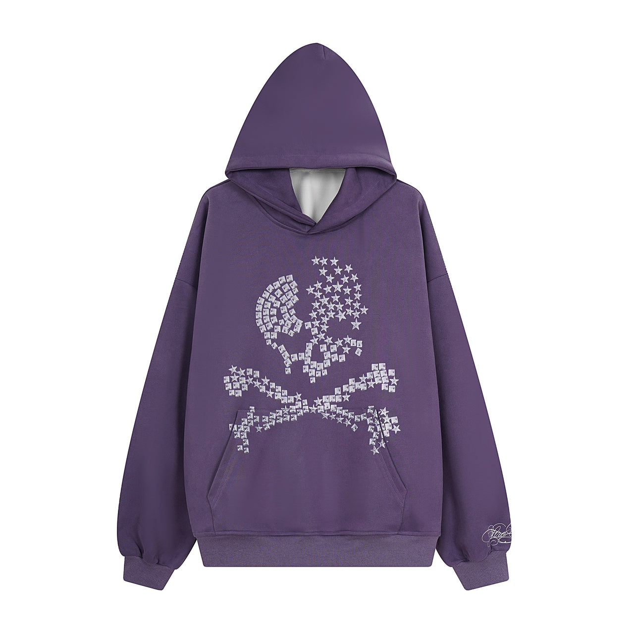 Omirad Rhinestone Skull Pullover Hoodie