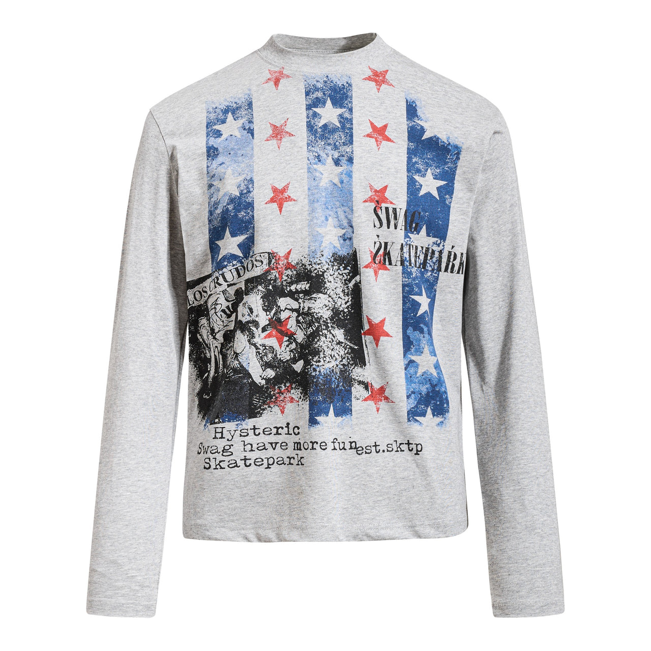 Omirad Distressed Star Collage Long Sleeve Tee