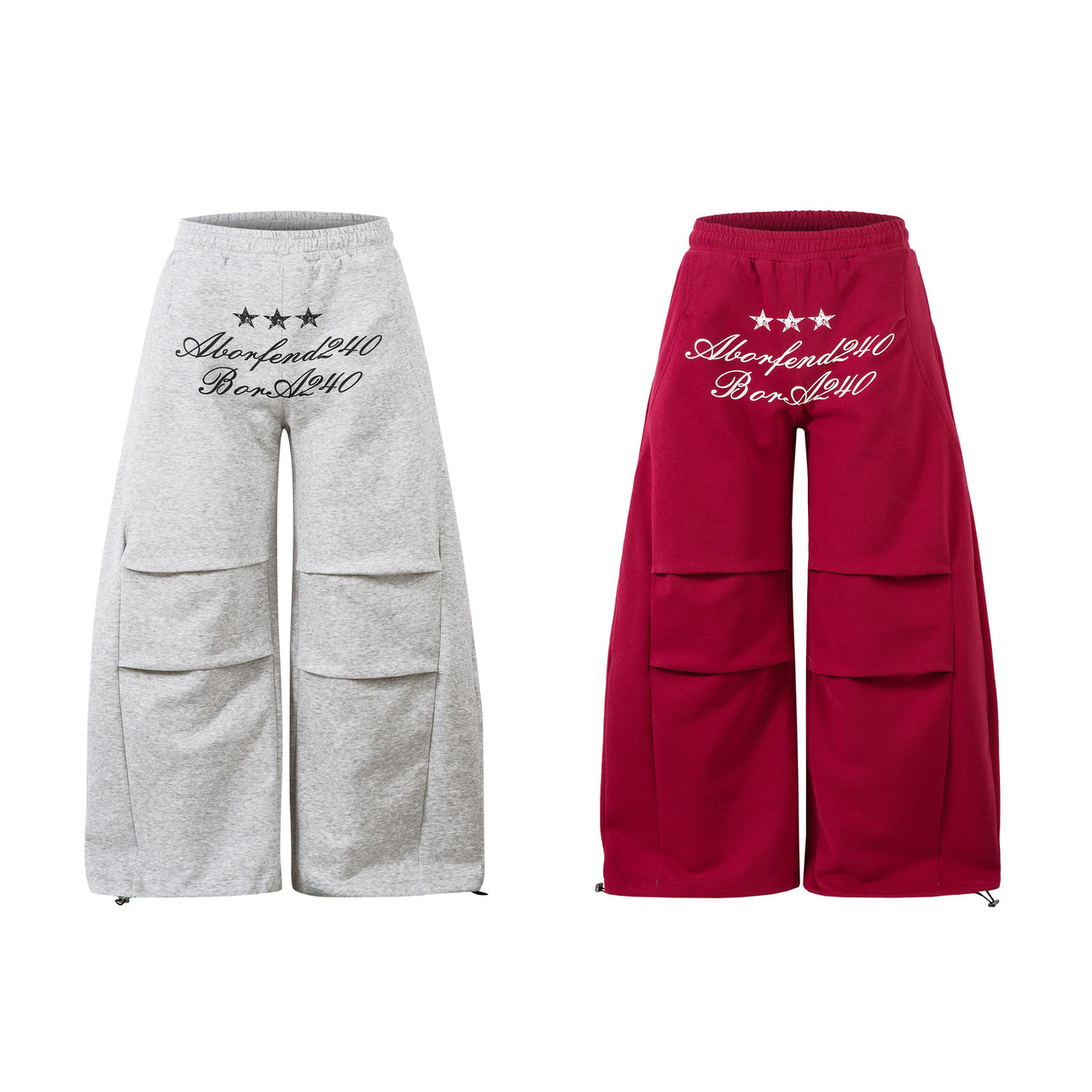 Streetwear Printed Spliced Curved Sweatpants