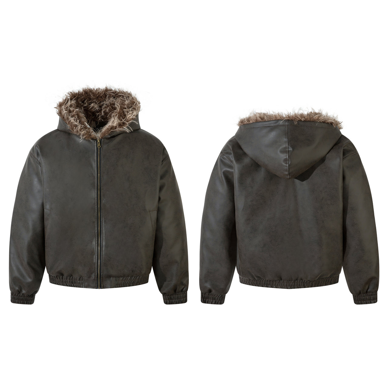 Omirad Faux-Suede Fur Hood Jacket