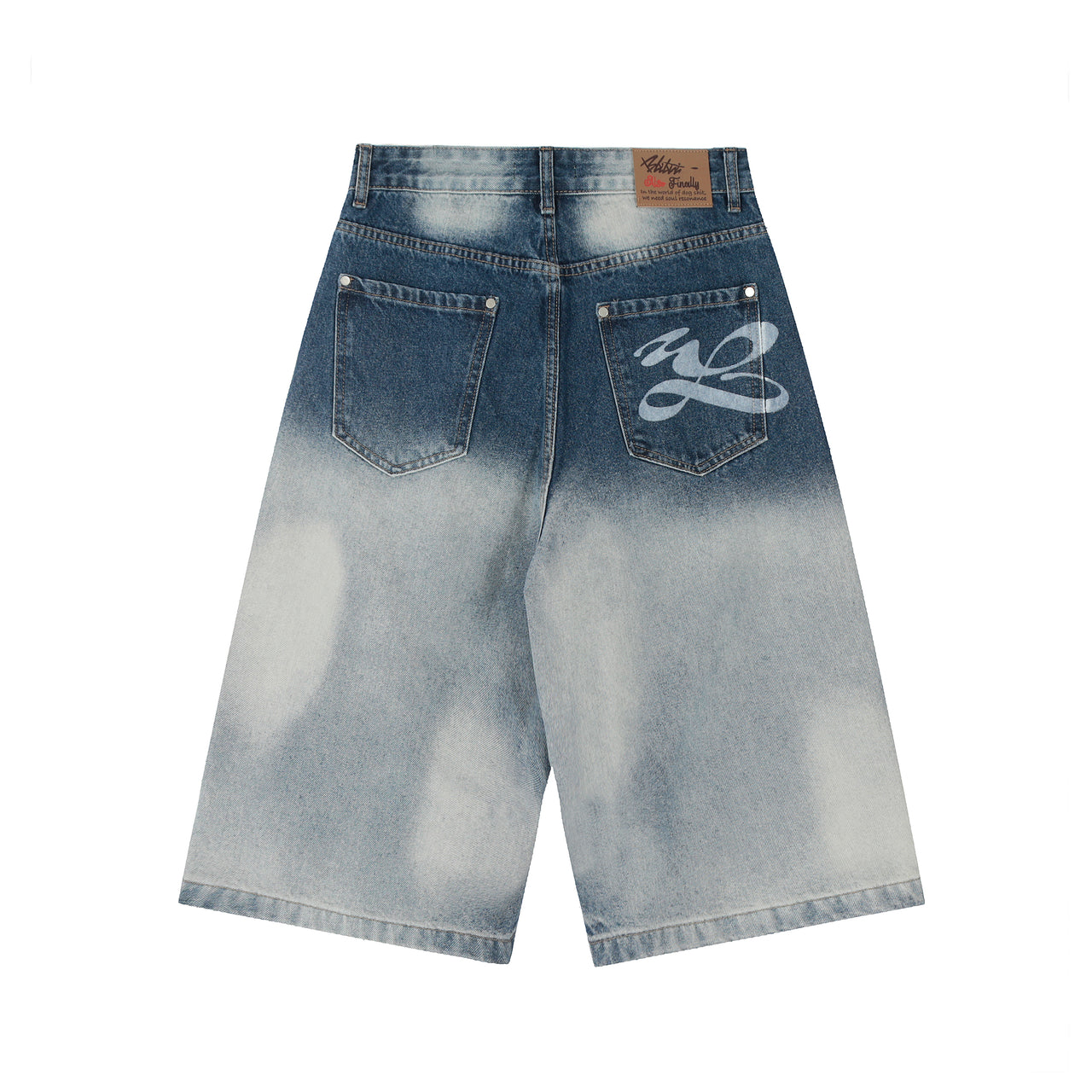 Omirad Bleached-Distress Denim Shorts