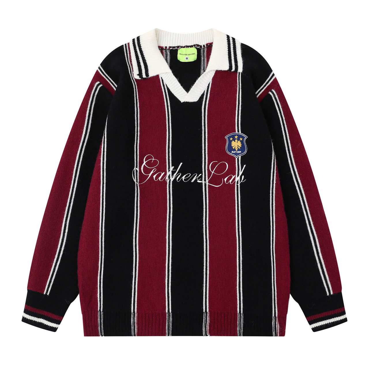 American Street Striped Collared Sweater